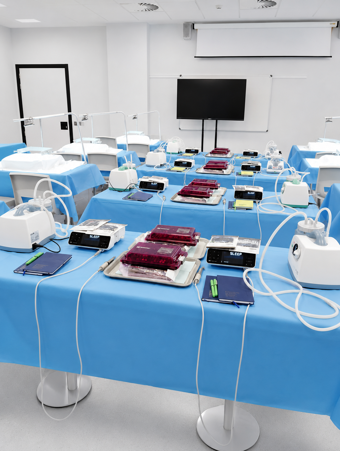 Sala de prácticas equipada para formación médica