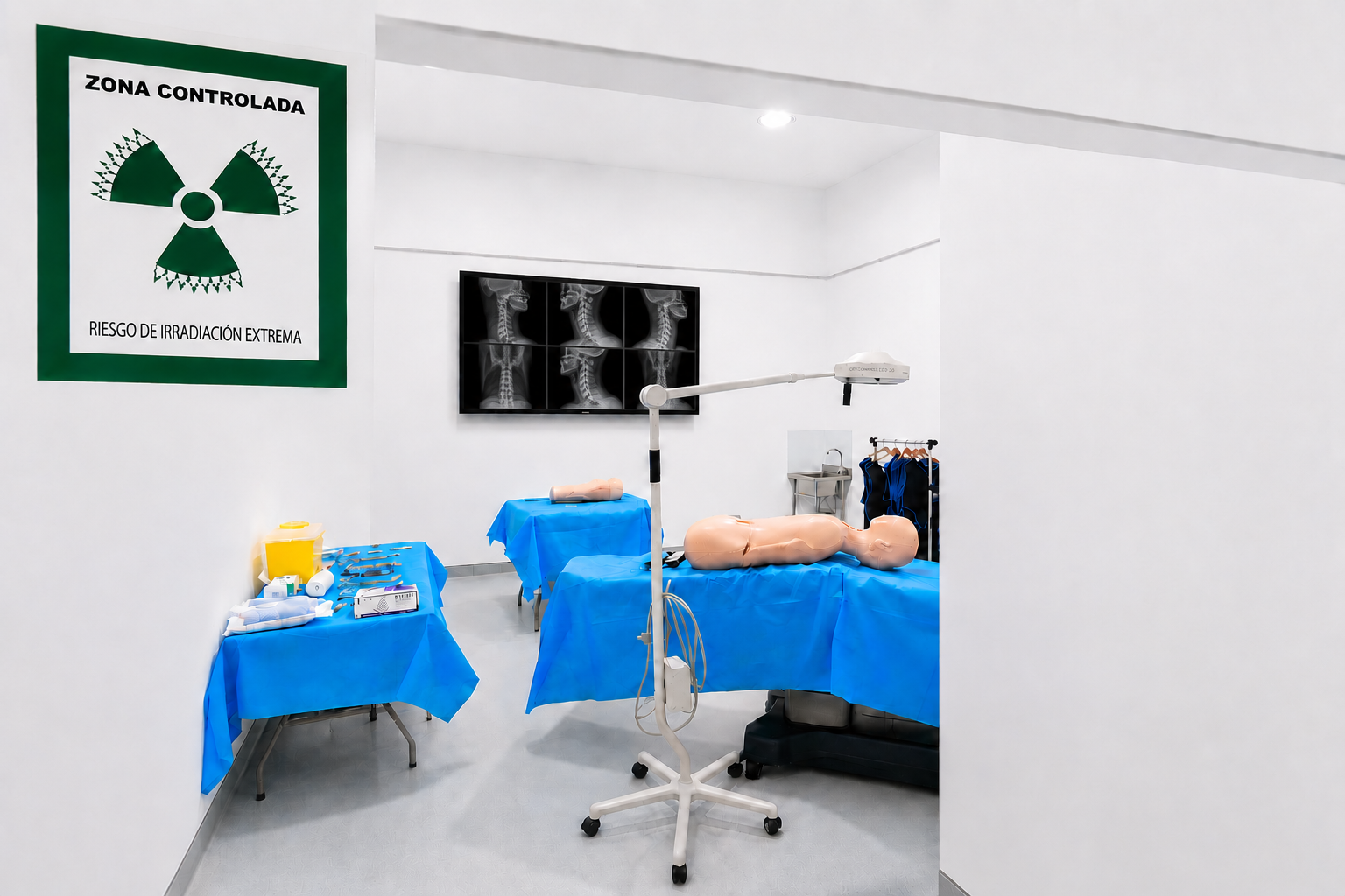 Sala de prácticas equipada